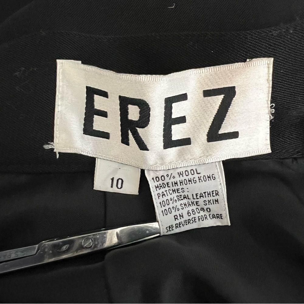 Vintage ERAZ Embellished Beaded Black Wool Skirt 10 - Picture 9 of 9